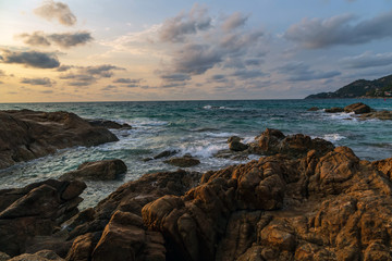 Colorful Ocean water of tropical sea