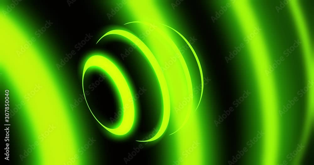 Poster glowing orb green futuristic pattern represents a luminous atom. energy sphere or plasma effect icon