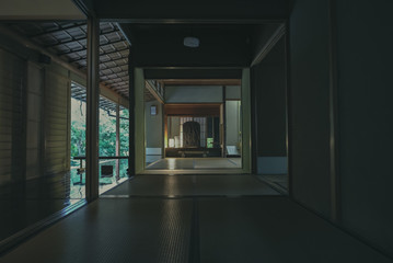 京都　お寺　寺　紅葉　光明寺　寺社仏閣　写真素材　リフレクション　写経　お茶室