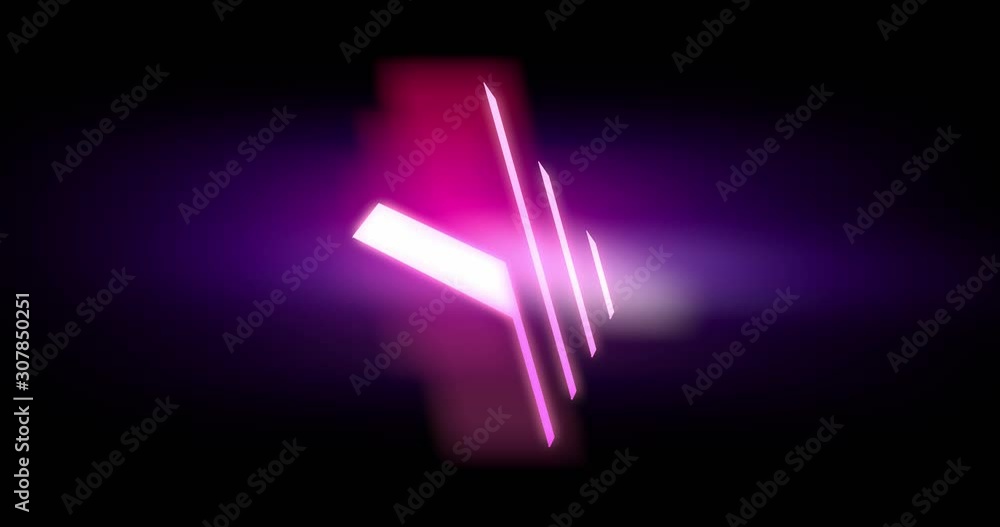 Poster neon triangle emitting a vibrant glowing effect. shiny energy crystal or technology science shape - 
