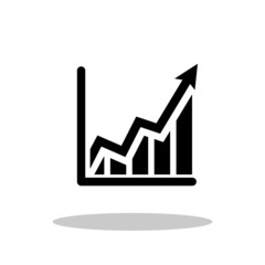 Growing bar icon in trendy flat style. Growth / Profit / Chart symbol for your web site design, logo, app, UI Vector EPS 10. - Vector