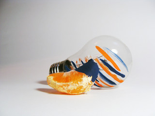 Mandarin and lightbulb