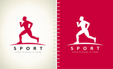 Sport logo vector. Running Man. 