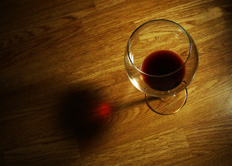 Red wine in glass