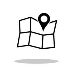 Location / Map icon in flat style. Location / Map symbol for your web site design, logo, app, UI Vector EPS 10.