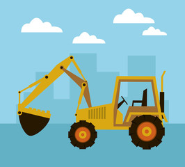 under construction scene with excavator