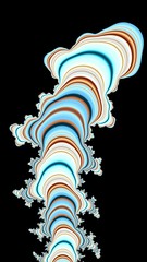 Artfully 3D rendering fractal, fanciful abstract illustration and colorful designed pattern and background
