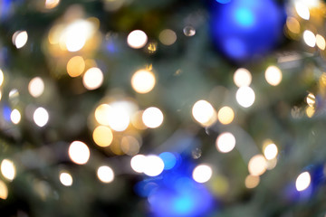 Abstract background lights and christmas toys