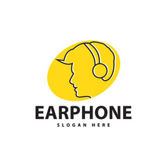 head logo people use headset logo for music, design illustration