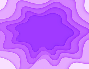 Violet shades with smooth transitions and shadow are cut out of paper. Abstraction. Place for announcement. illustration