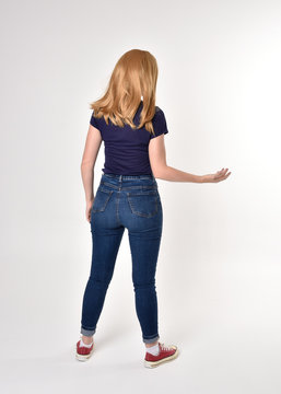 Full length portrait of a pretty blonde 