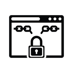 Cyber protection, lock, web security icon