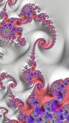 Artfully 3D rendering fractal, fanciful abstract illustration and colorful designed pattern and background
