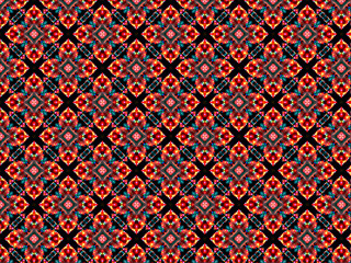 Black, Green, and Red Repeating Pattern