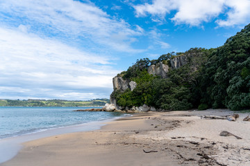 Fototapeta na wymiar View of Lonely Bay Beach in Coromandel Peninsula, New Zealand