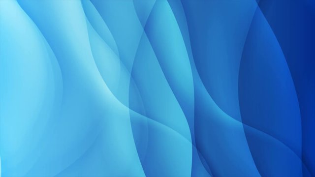 Bright blue smooth blurred waves abstract elegant motion background. Seamless looping. Video animation Ultra HD 4K 3840x2160