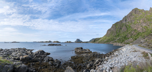 coastal road and landscape, Stamsund, Lofoten, Norway