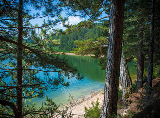  Lake Arvo in the woods of Sila. Calabria. Italy