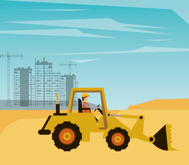 Obraz na płótnie Canvas man builder working under construction scene