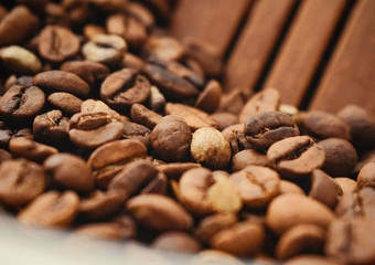 coffee beans in a cup