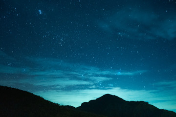Stars over mountains