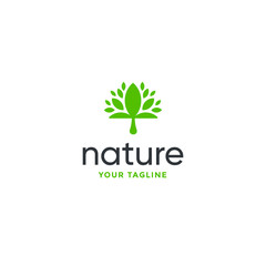 leaf nature logo design vector template on white background