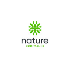 leaf nature logo design vector template on white background