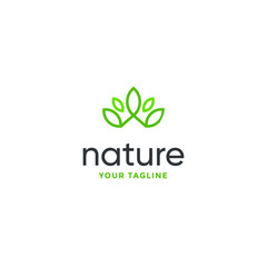 leaf nature logo design vector template on white background