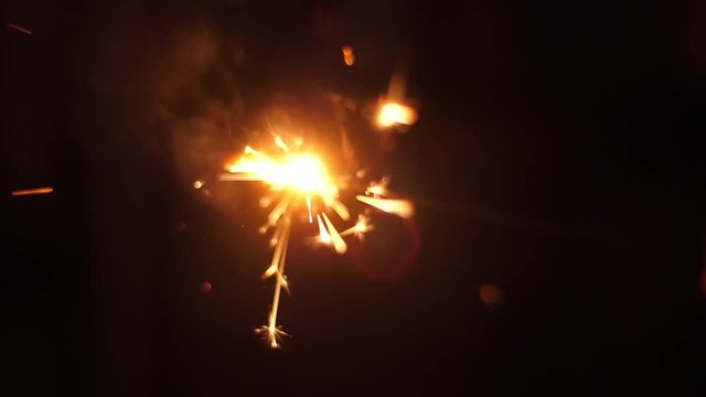 Lighting up a sparkler in slow motion