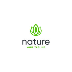 leaf nature logo design vector template on white background