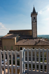 Bell tower at Castello dei Conti Guidi in Vinci, Tuscany, Italy
