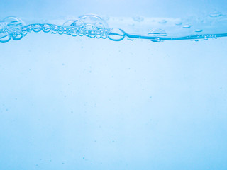 Blue Water and air bubbles 