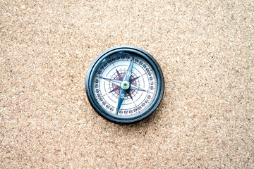 Old compass on board