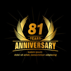 81 years logo design template. Anniversary vector and illustration template.