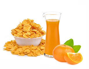 tasty cornflakes  isolated on white