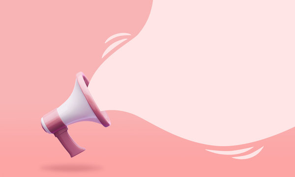 megaphone with Speech bubble 3d illustration