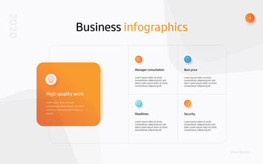 Business infographic Vector with 5 steps. Used for business presentation, information, education, connection, marketing, project, strategy, technology, creative, abstract, stairs,i dea, text, work.