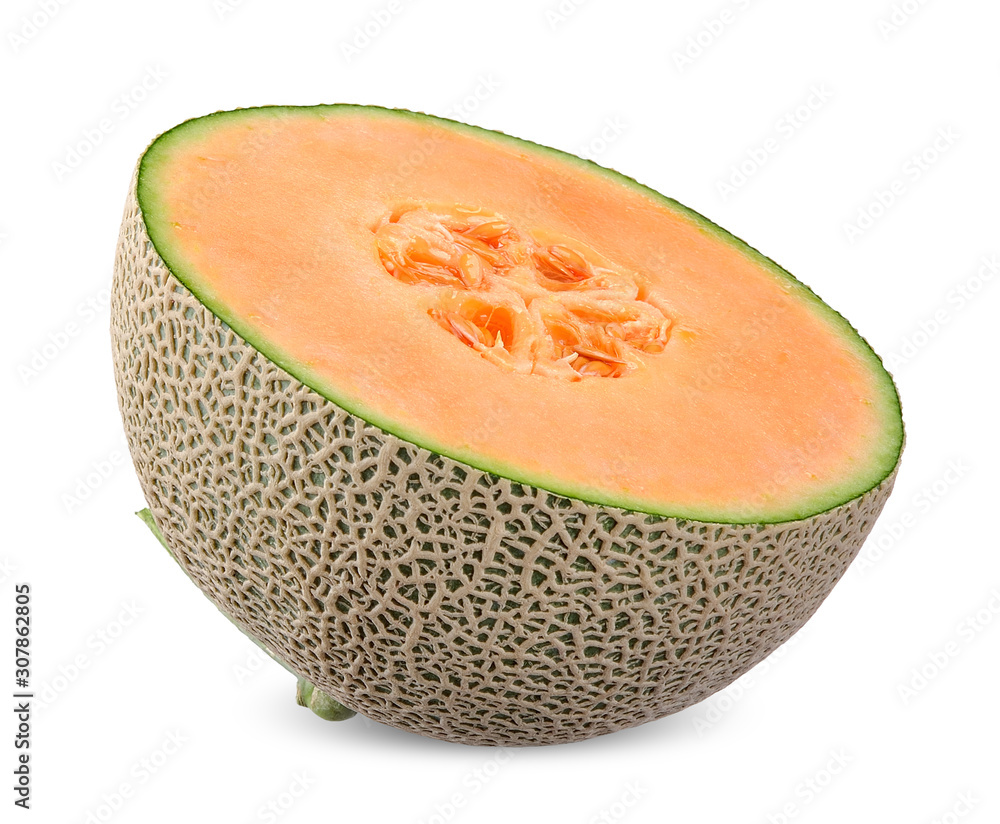 Poster half of melon isolated with clipping path