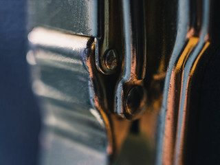 Metal latch closeup