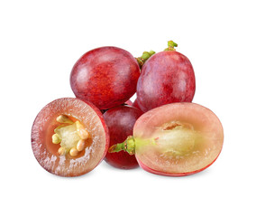 red grape isolated on white clipping path