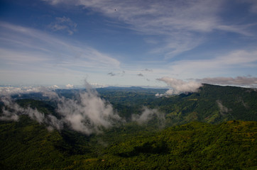 View of the mountains against the sky with clouds