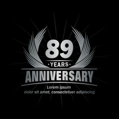 89 years logo design template. Anniversary vector and illustration template.