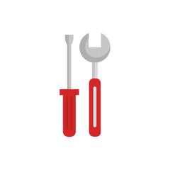 wrench and screwdriver design, Construction work repair reconstruction industry build and project theme Vector illustration