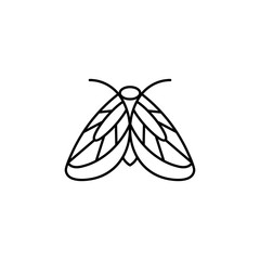 Moth icon Outlines in a minimalist style. Vector Linear Insect Logos for beauty salons, manicure, massage, Spa, tattoo and hand made masters.