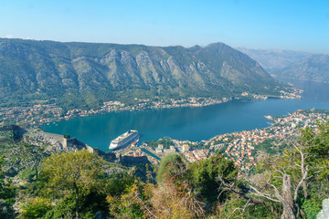 Obraz premium View of Boka - Kotor Bay from the top of the mountain.