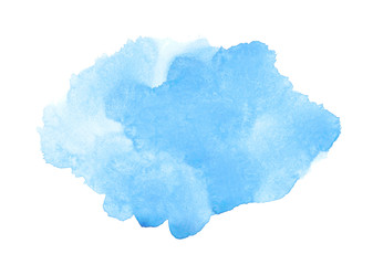 Blue abstract watercolor art hand paint background. Artistic hand drawing on white paper.
