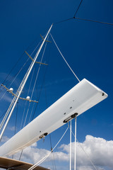 Sailing. Super sailingyacht at sea. Boat. 