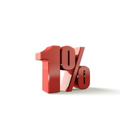 3D 1 Percent Discount with background