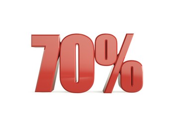 3D 70 Percent Discount with background