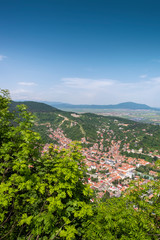 Panoramic view of Brasov on a perfect summer day. Vertical shot